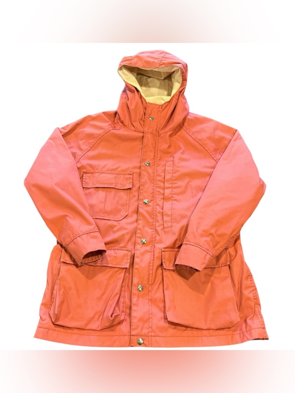 Vintage Woolrich Parka Women’s Salmon Red Hooded Outdoor Hiking Jacket Sz M - Picture 5 of 12